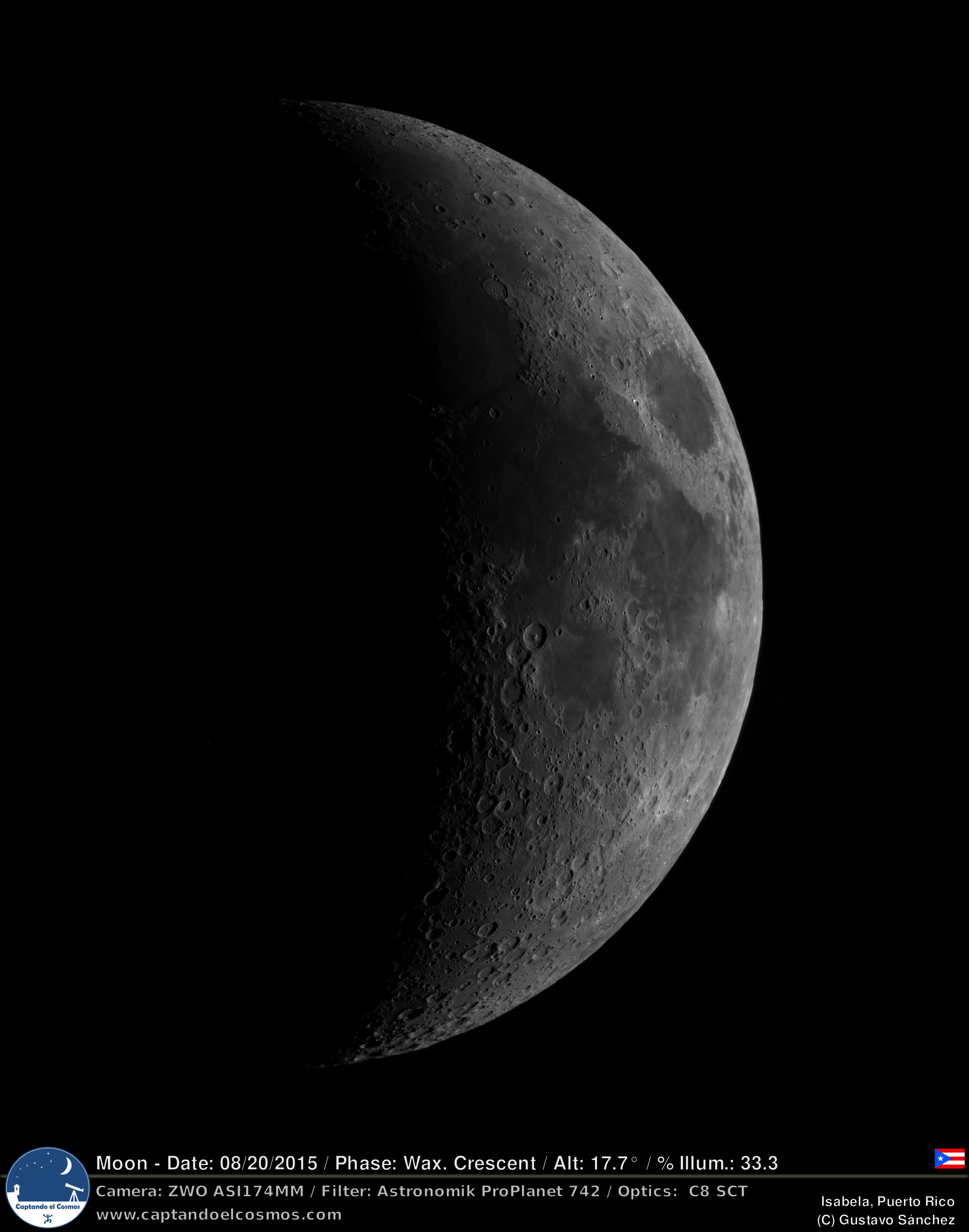 Luna Creciente 20agosto2015 Captando el Cosmos